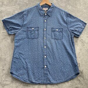 Wallace and Barnes Shirt Mens XL Blue Abstract Geometric Pattern Casual Button